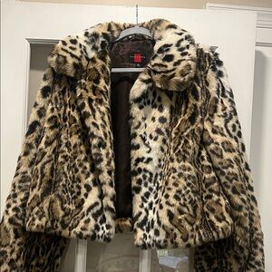 Gallery Animal Print Faux Fur Jacket Coat